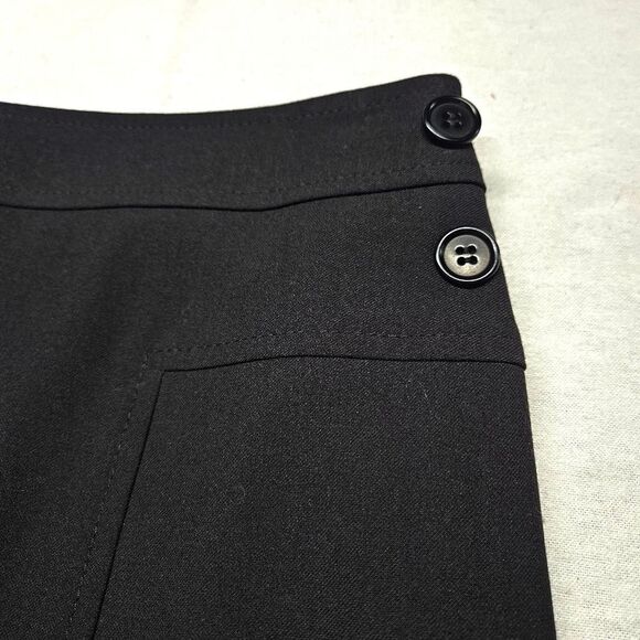 BCBGMaxAzria Black Off Center Front Split Hem Back Zip Lined Stretch Short Skirt - Picture 3 of 14